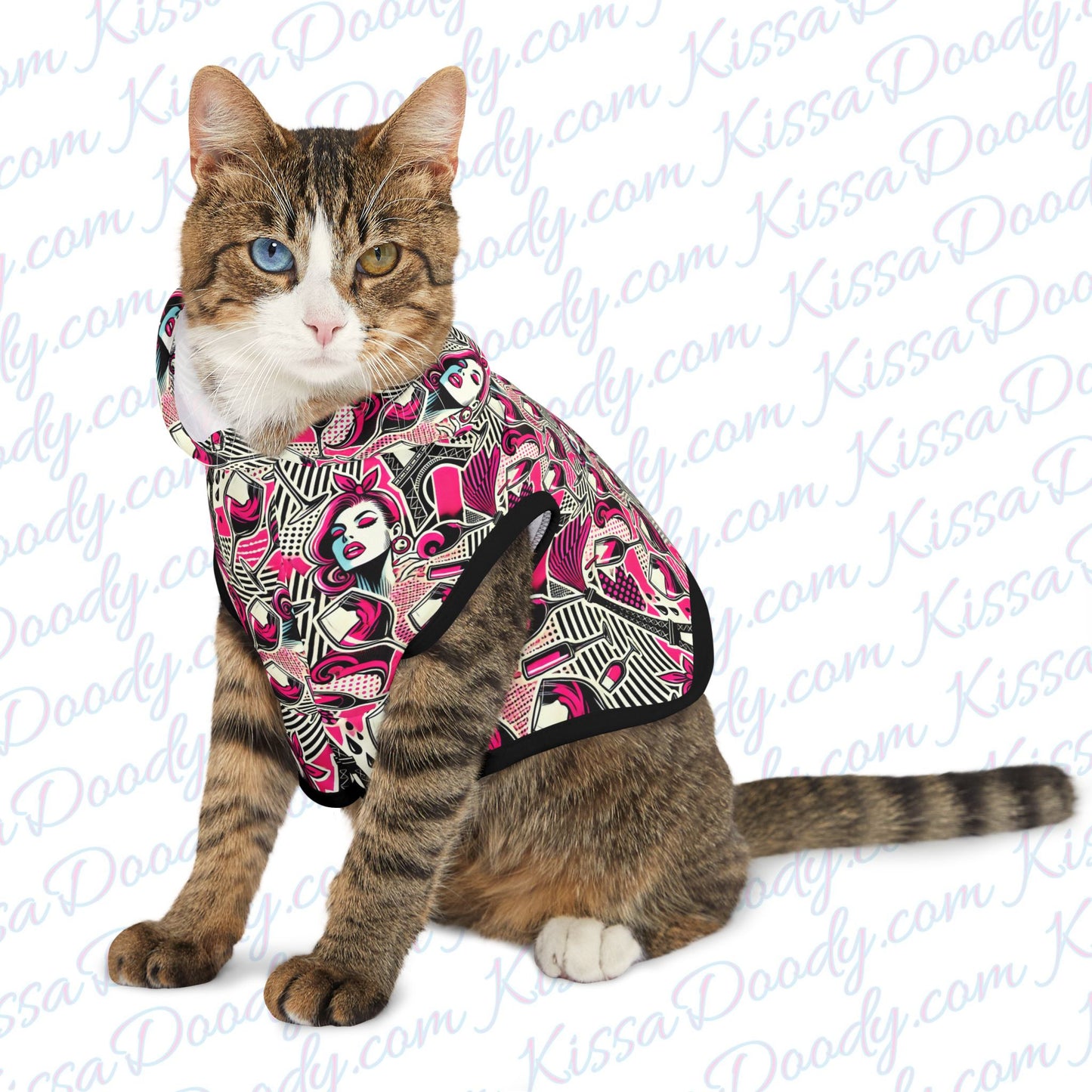 Eiffel De Chic Fashion Pink Super Cute Cat Dog Matching Pet Hoodie