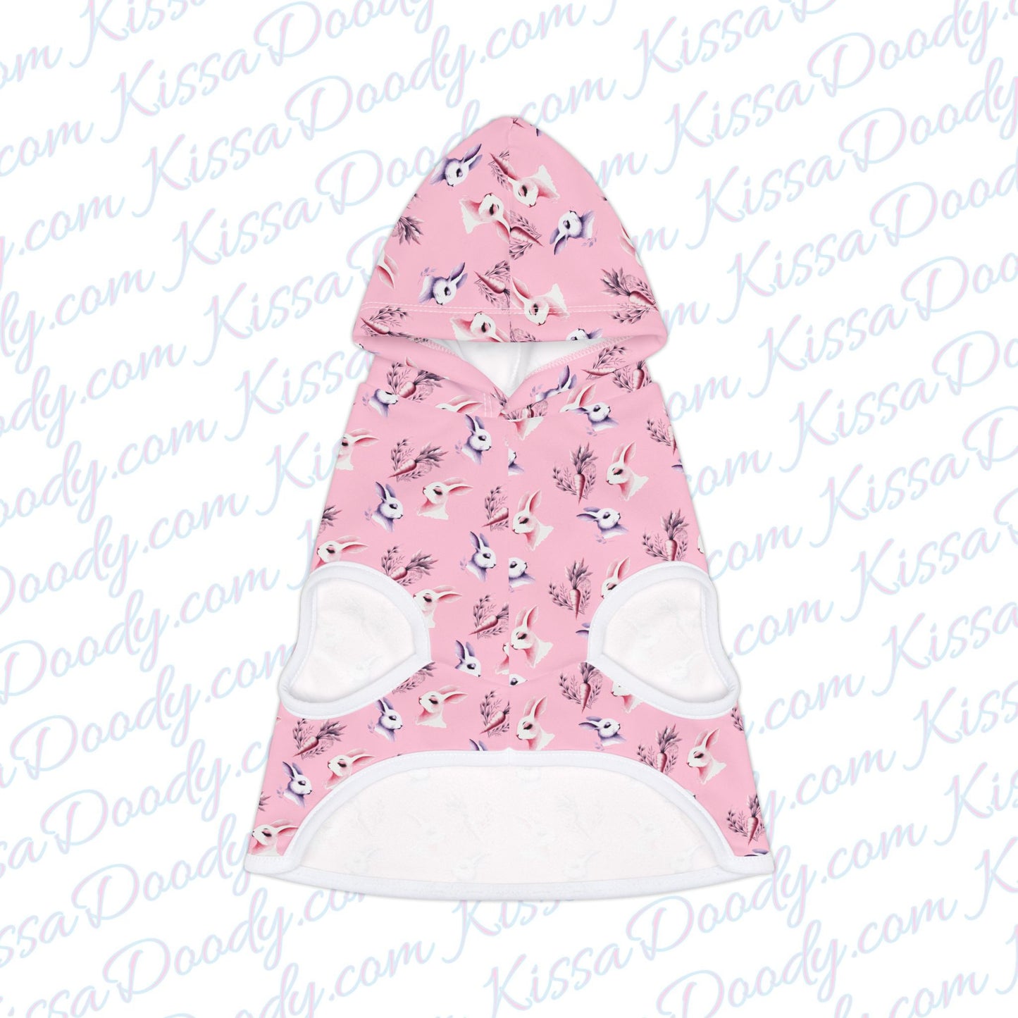 Spring Bunny Pink Pet Sweatshirt Cat Dog Owner Easter Present Gift Idea Pet Hoodie by Kissa Doody (Adult Matching Dress Sold SEPARATELY)