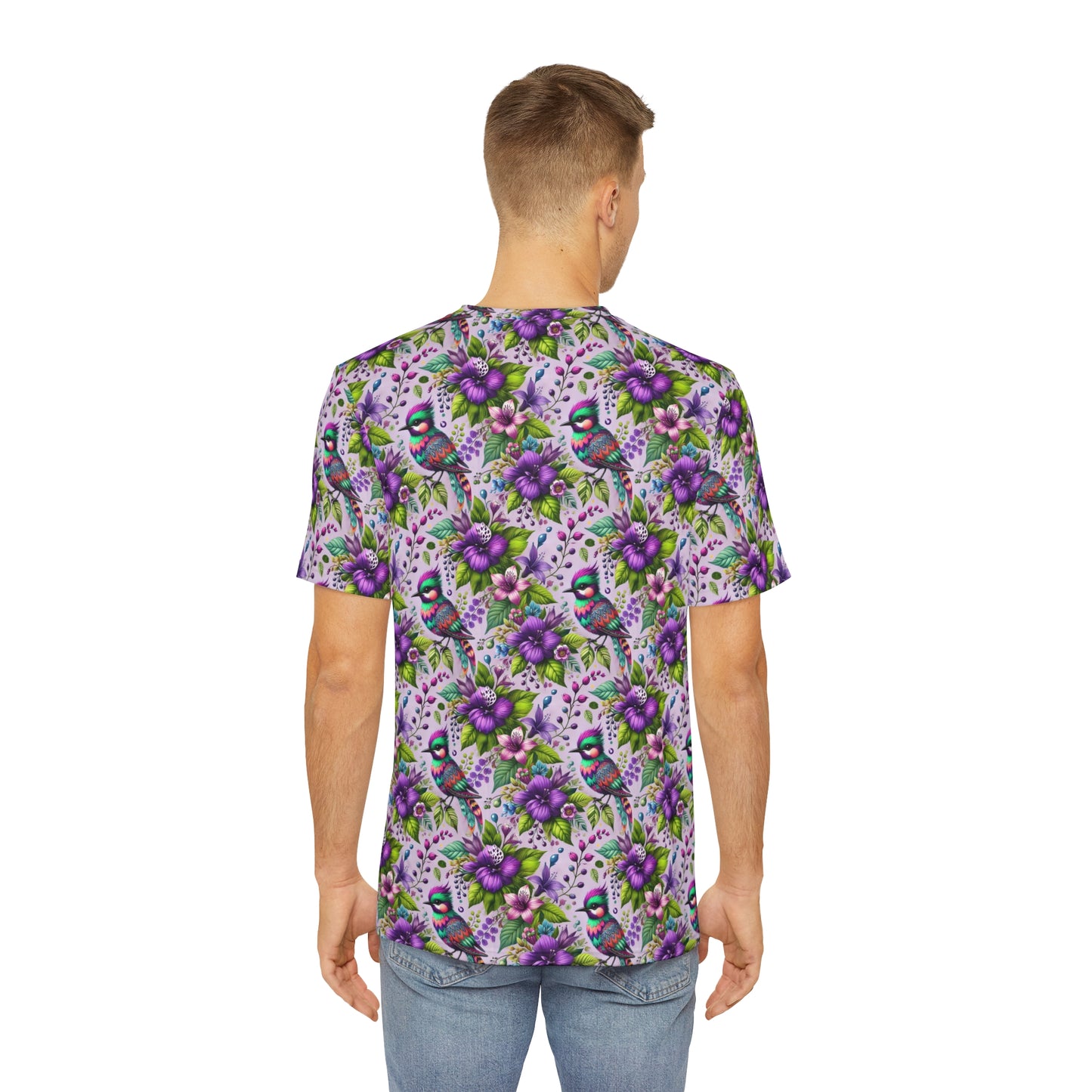 Mrs. Woodpecker Bird Print Super Soft Men's Polyester Tee