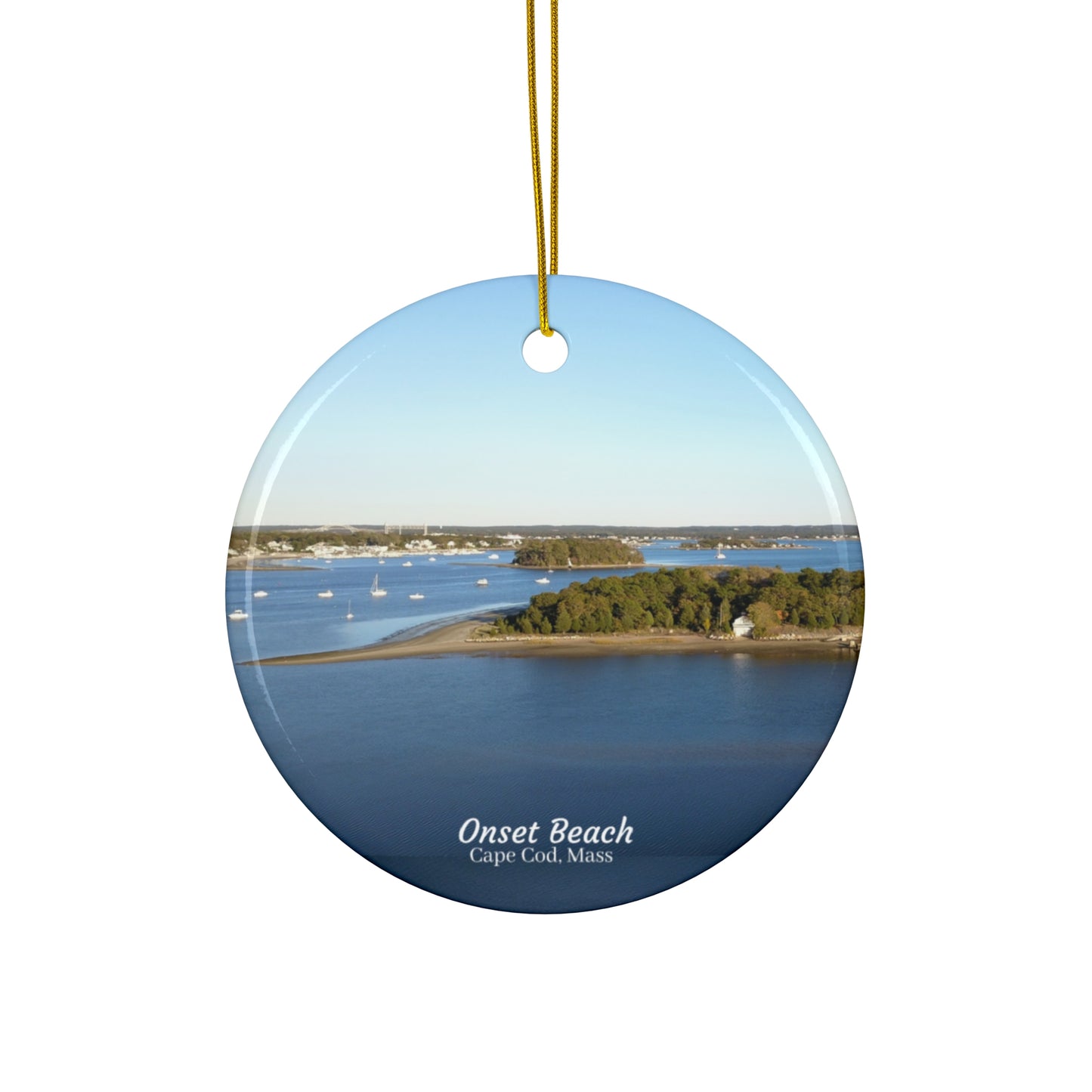 Onset Beach, Cape Cod Massachusetts Holiday Ceramic Ornament