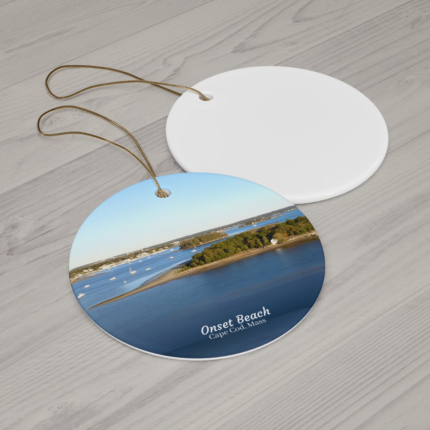 Onset Beach, Cape Cod Massachusetts Holiday Ceramic Ornament