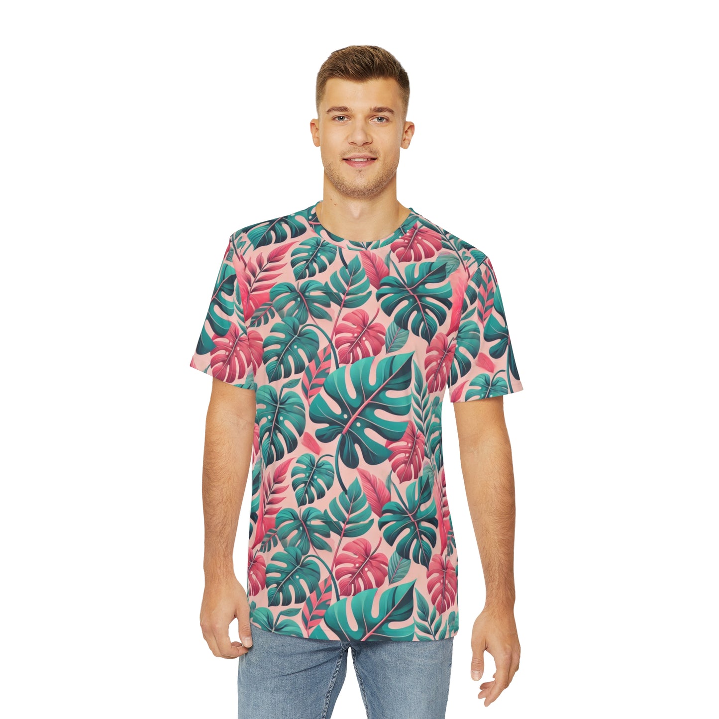 Don't Worry Leaf Print Super Soft Men's Polyester Tee