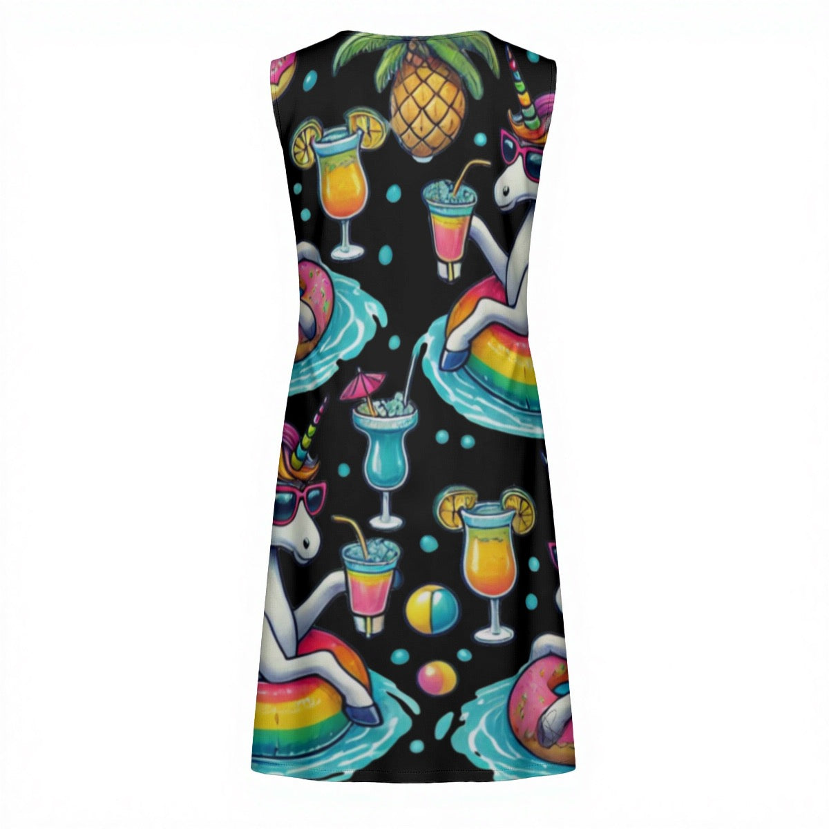 Unicorn Pool Party All-Over Print Women'S Hoop Suspender Dress Matching Vacation Cruise Outfits