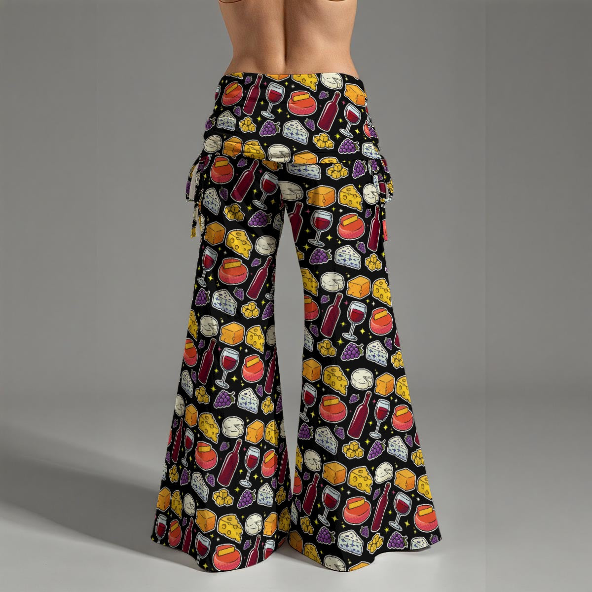 Colby Cheese and Wine Yoga Pants for Women ā Funny Foodie Stretch Leggings
