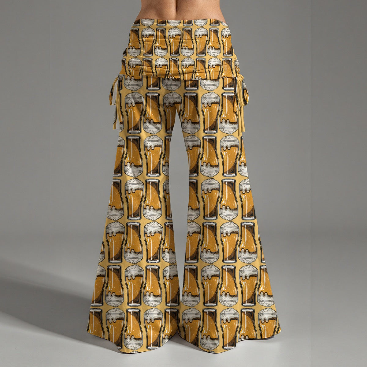 Women's High Waist Wide Leg Pants - Comfy Flowy Yoga Pants with Adjustable Pleats for Casual Wear