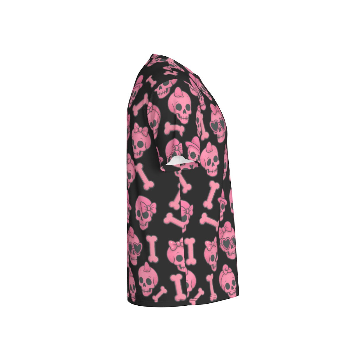 Pink Skull & Bones Men's Sports T-Shirt Soft & Breathable High Elastic Microfiber