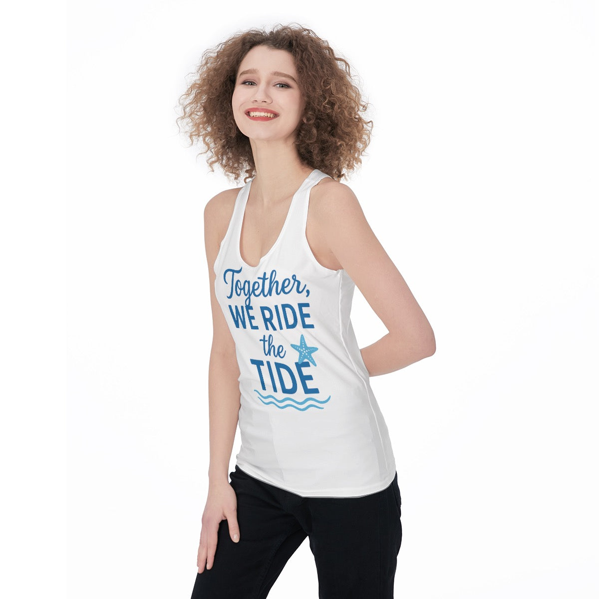 Together We Ride the Tide Cruise Shirt Women's White Tank Top Matching Couples Vaca Outfits