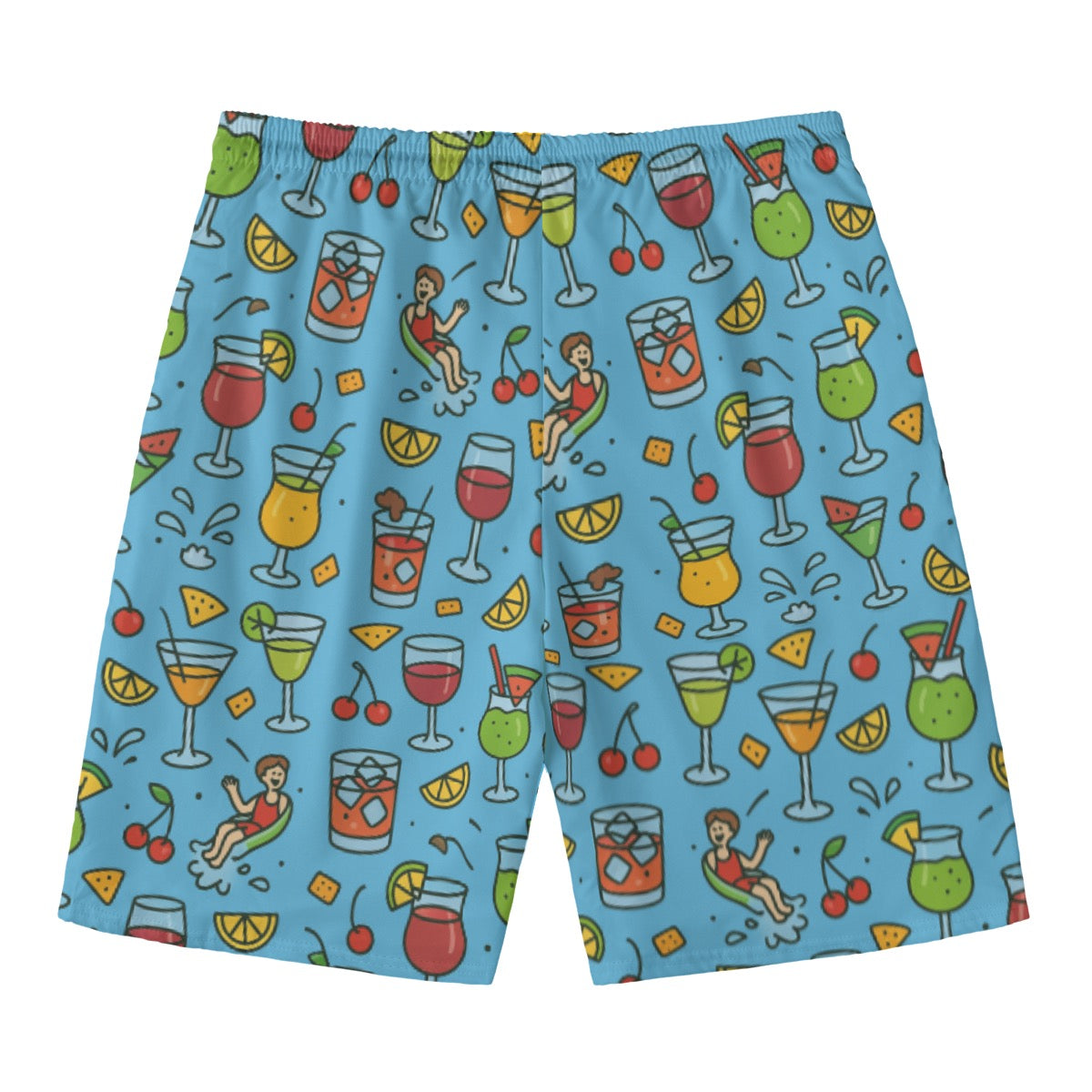 Cheers rom The Pool Deck All-Over Print Men‘s Beach Shorts With Lining Matching Couples Swimsuit