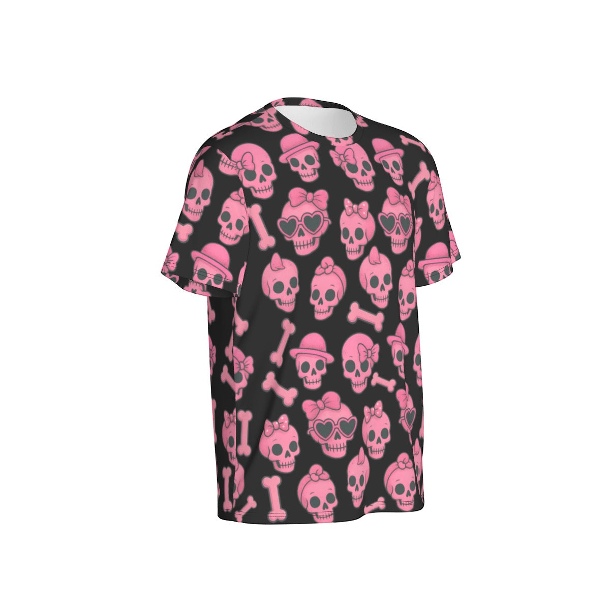 Pink Skull & Bones Men's Sports T-Shirt Soft & Breathable High Elastic Microfiber