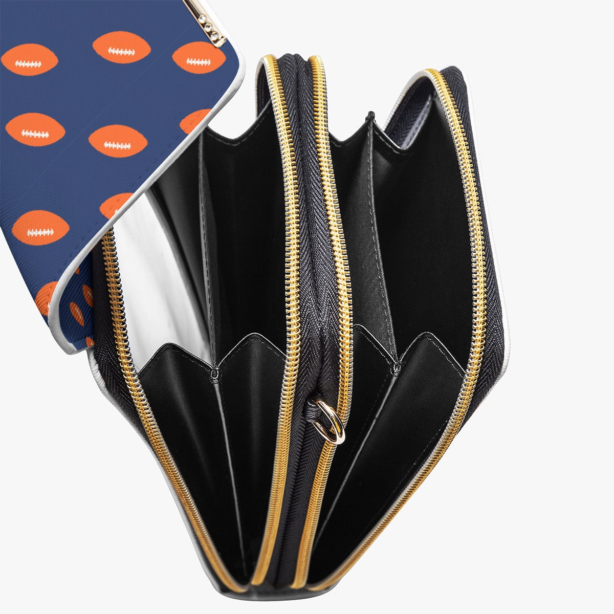 Blue & Orange Football Mobile Phone Chest Bag โ Game Day Sports Print Crossbody Bag