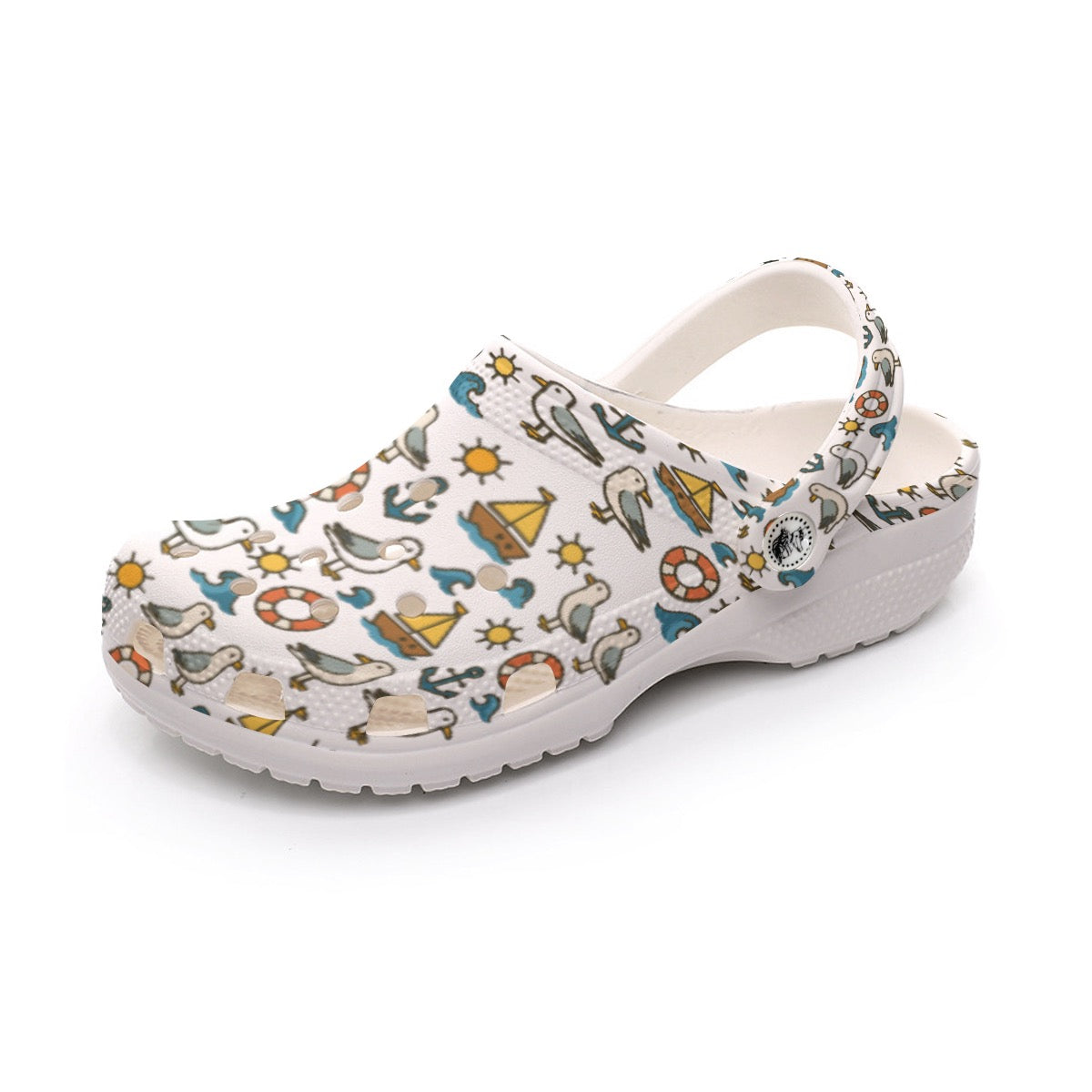 Cruise Life Women's Nautical Print Clogs - Lightweight EVA Comfort Sandals for Indoor & Outdoor Wear