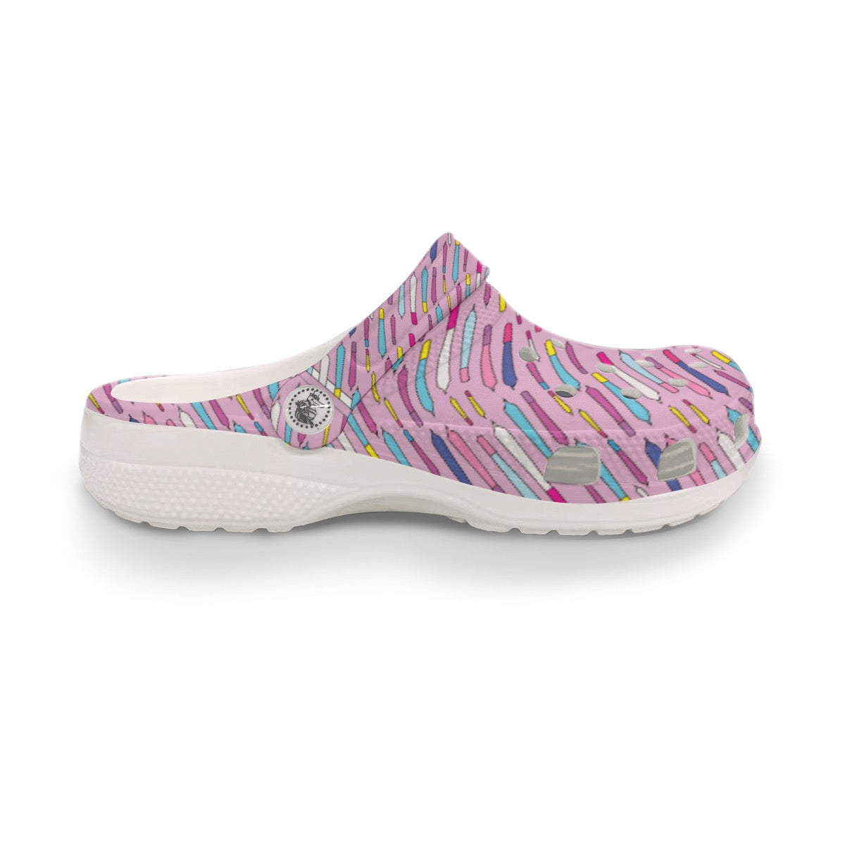 Women's Classic Clogs - Pink 90s Smoker Print EVA Sandals Flip Flop Anti-Slip Lightweight