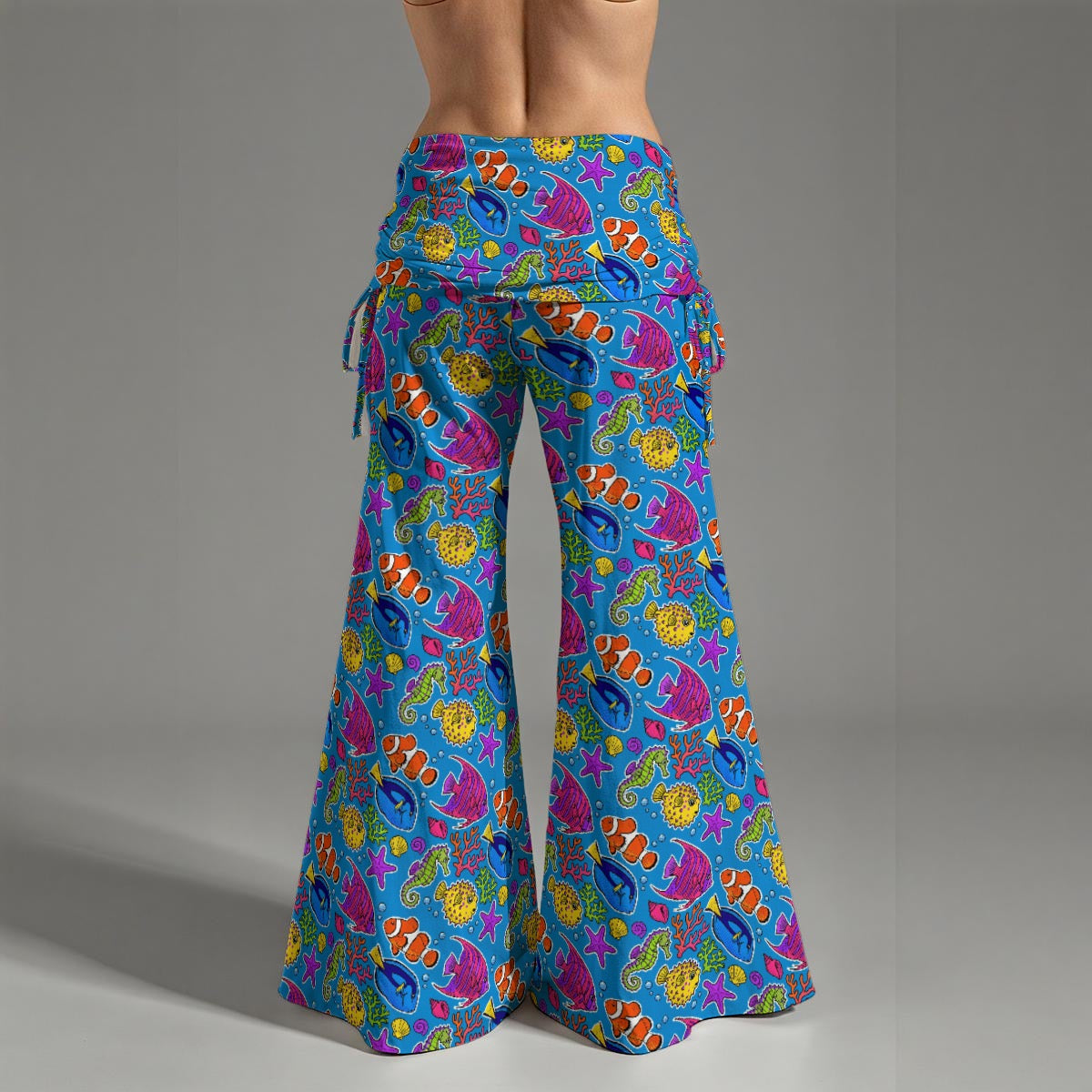 Pop Art Fish Yoga Pants for Women ā Colorful Underwater Ocean Print Leggings