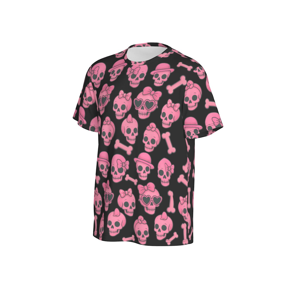 Pink Skull & Bones Men's Sports T-Shirt Soft & Breathable High Elastic Microfiber