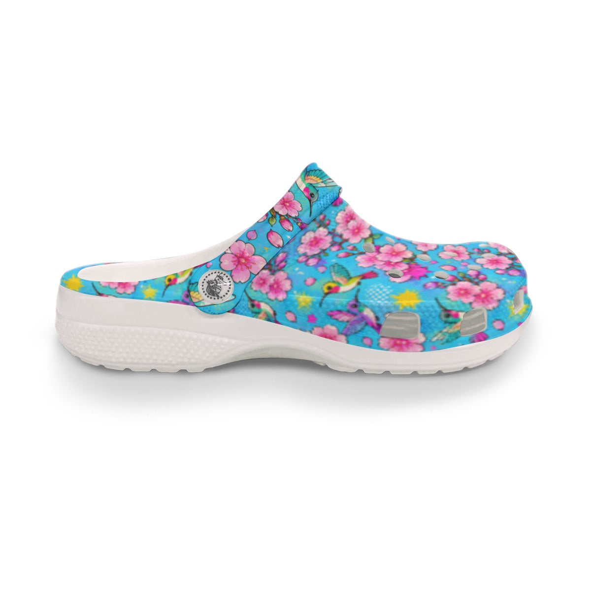 Tokyo Hummingbird Pop Art Bright Pink Flower Women's Classic Clogs