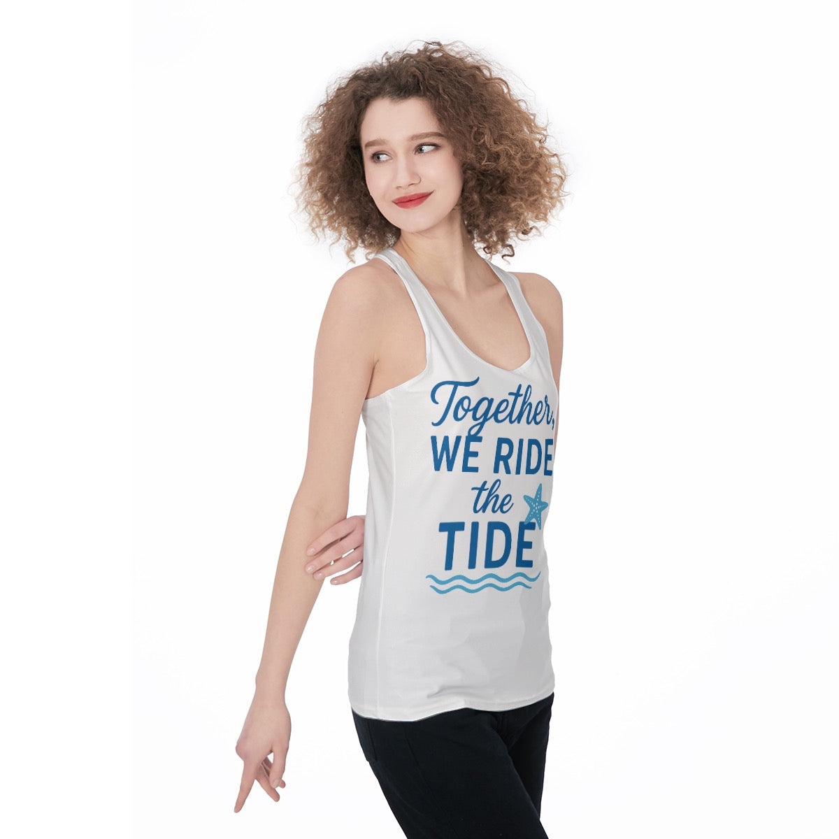 Together We Ride the Tide Cruise Shirt Women's White Tank Top Matching Couples Vaca Outfits