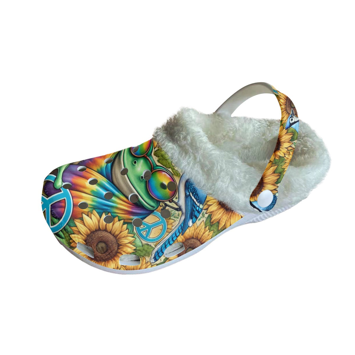 Peace Love & Frogs Women's Classic Fleece Lined Clogs - Versatile Garden Sandals