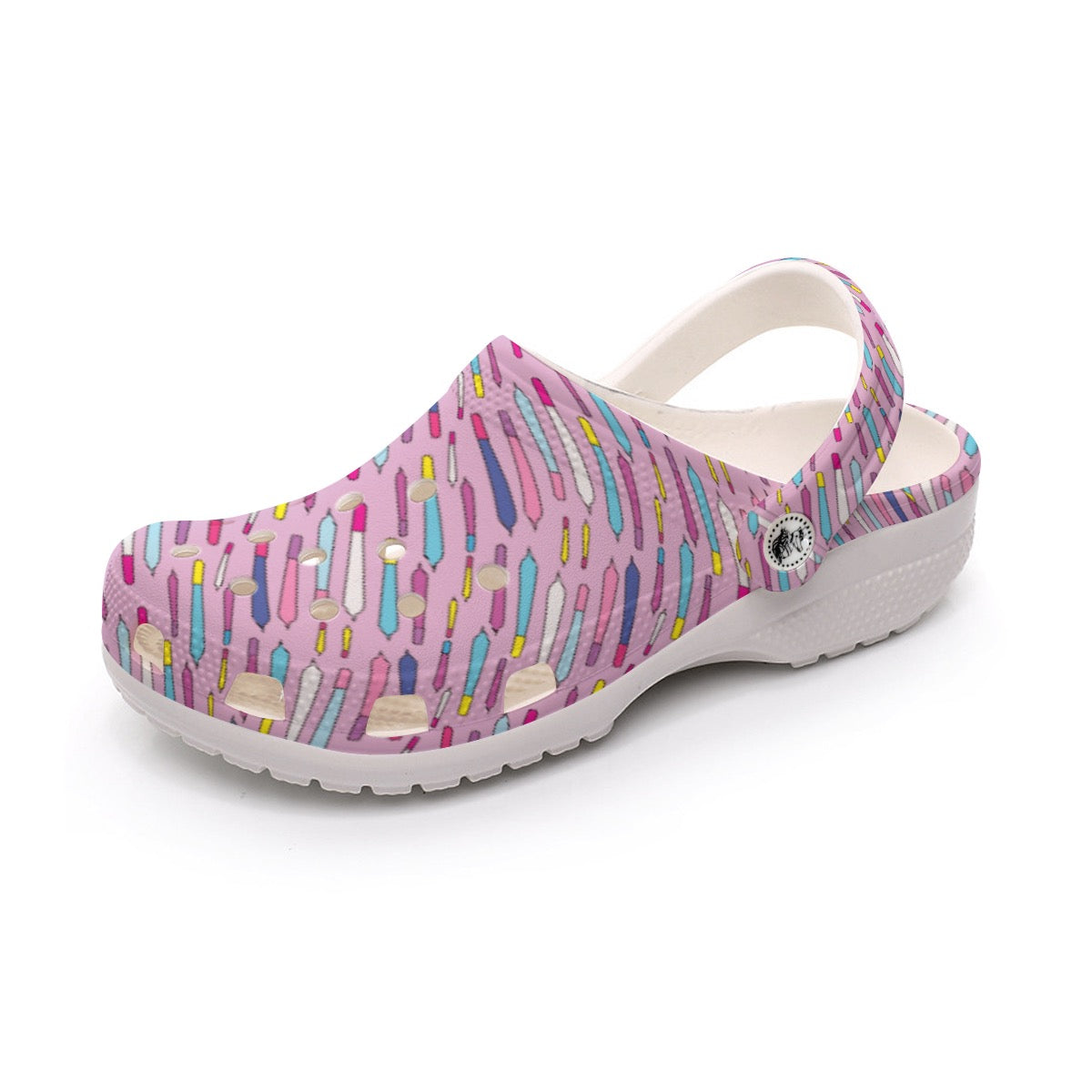 Women's Classic Clogs - Pink 90s Smoker Print EVA Sandals Flip Flop Anti-Slip Lightweight
