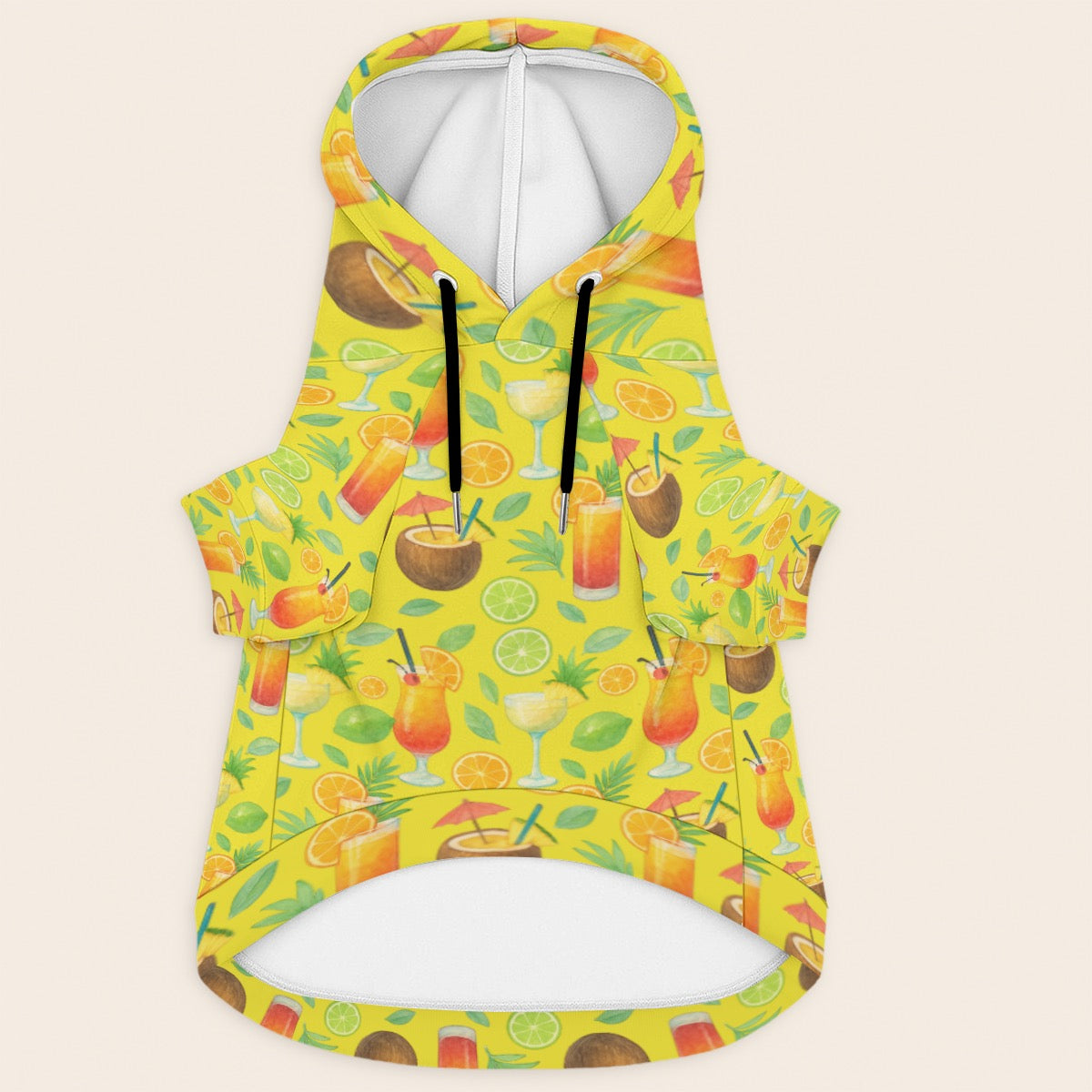 Matching Hooded Sweatshirt for Owner & Pet - 310GSM Cotton Tropical Print for Cruises Vacations
