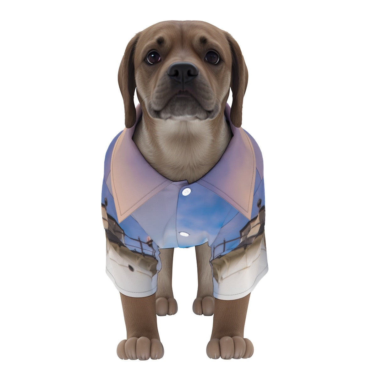 Pet's Hawaiian Shirt with Cape Cod Lighthouse Print, Breathable Stretch Fabric Falmouth, Mass