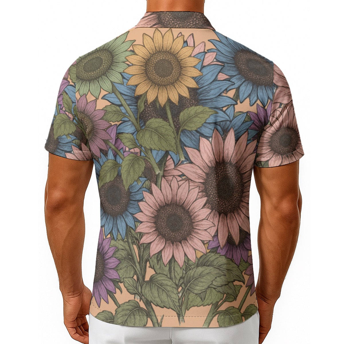 Sunflower Child All-Over Print Men's Hawaiian Shirt With Button Closure Matching Vacation Outfit