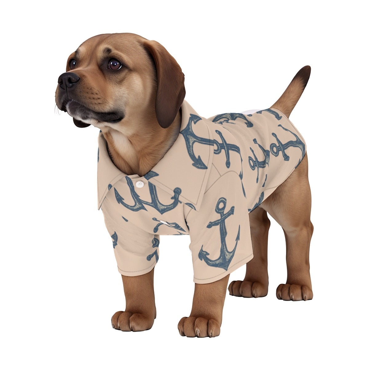 Pet Hawaiian Shirt Dog Anchor Sailing Cruise Outfit Matching Men's Sold Separately