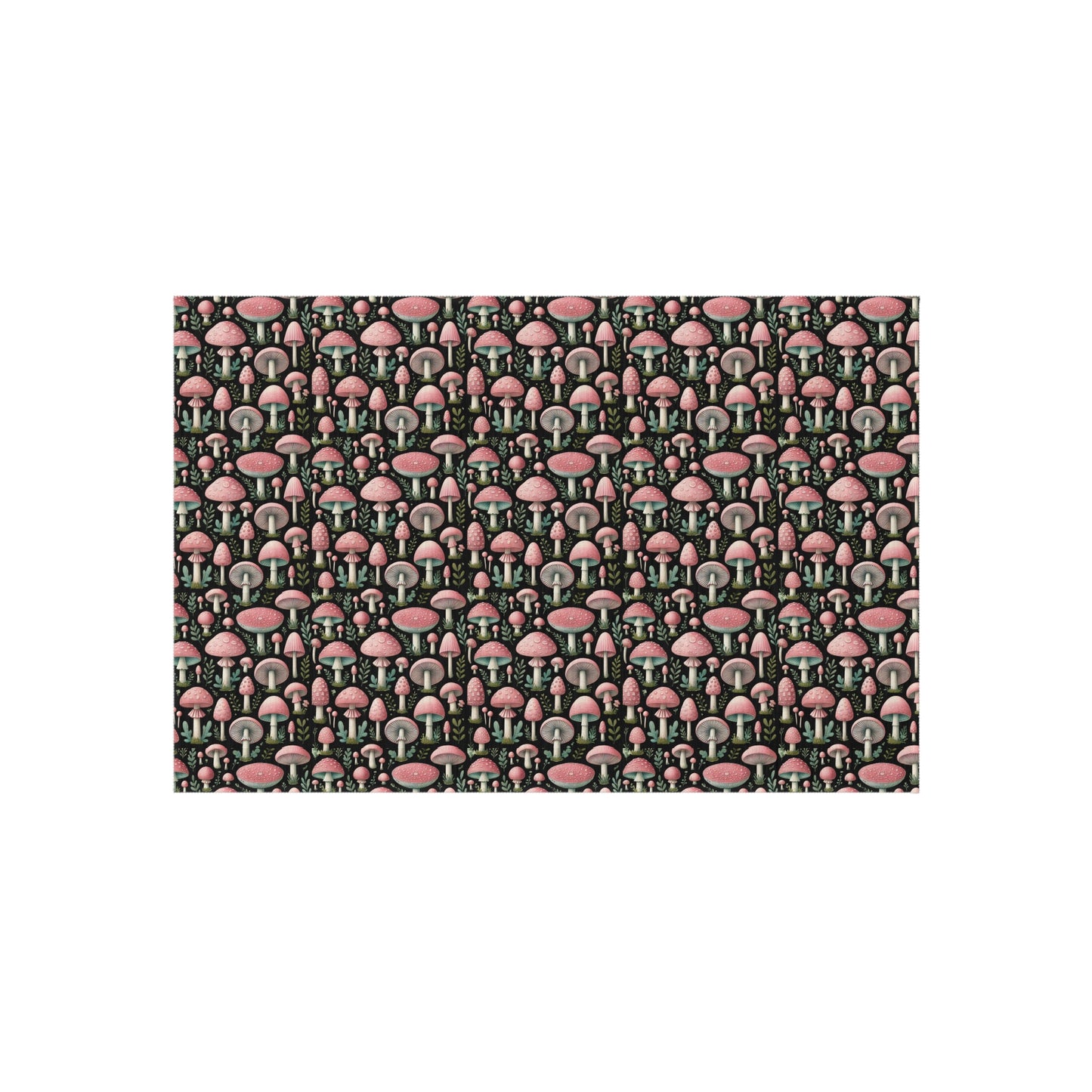 Pink Mushroom Rug Print Indoor Outdoor Rug Pink Decor Bedroom Custom Mat Home Decor Exclusively by Kissa Doody