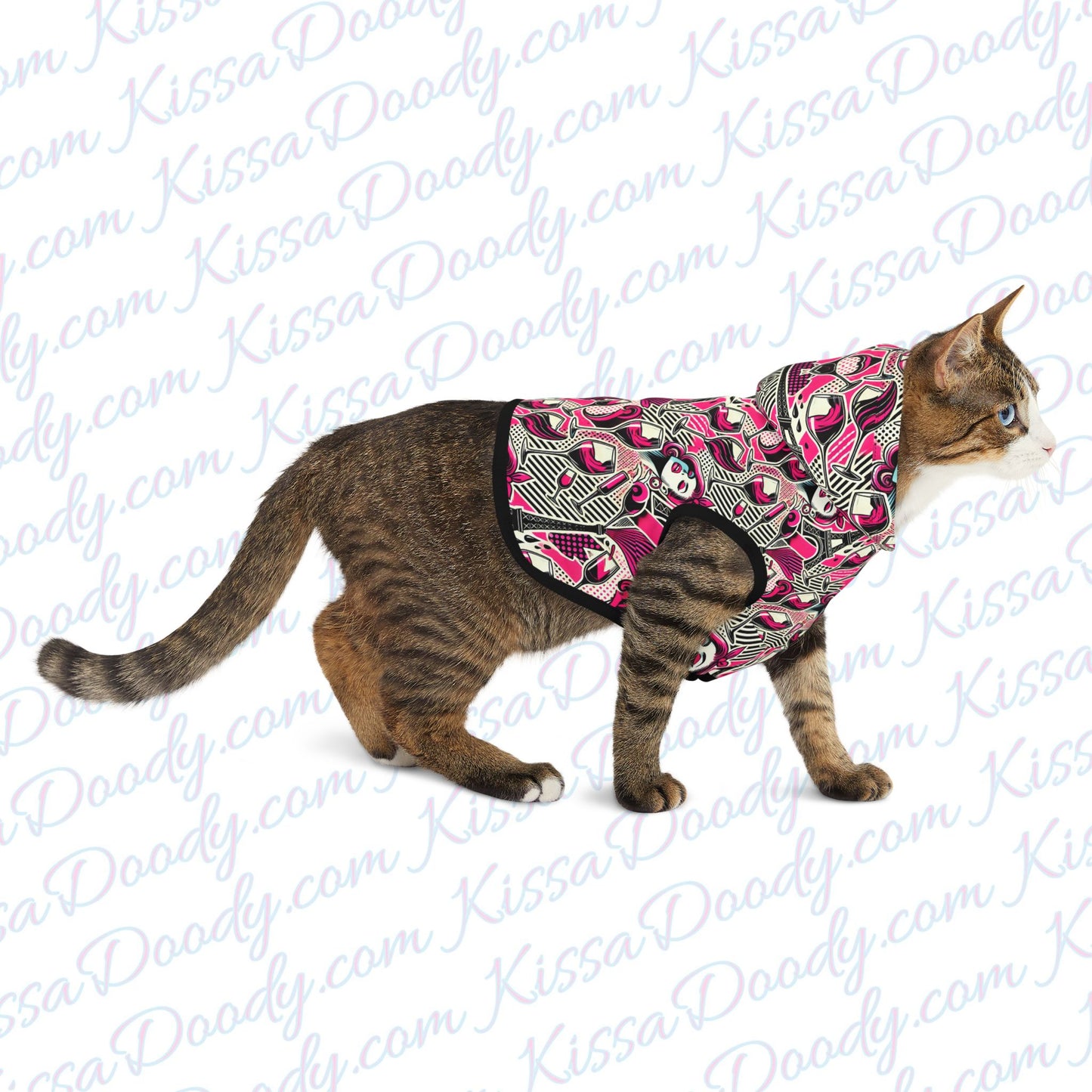 Eiffel De Chic Fashion Pink Super Cute Cat Dog Matching Pet Hoodie