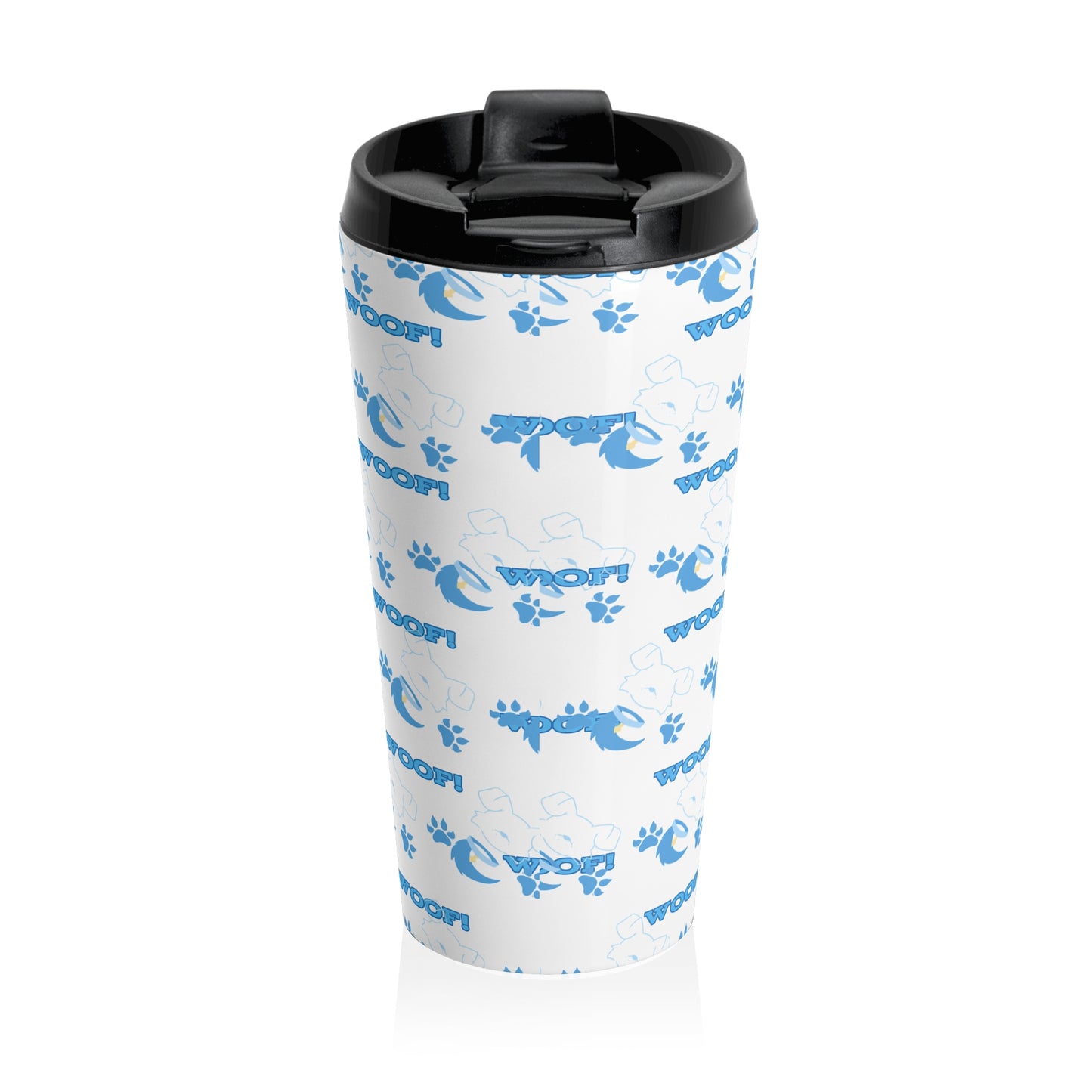 Woof Dogs World Stainless Steel Travel Mug by Kat Doody