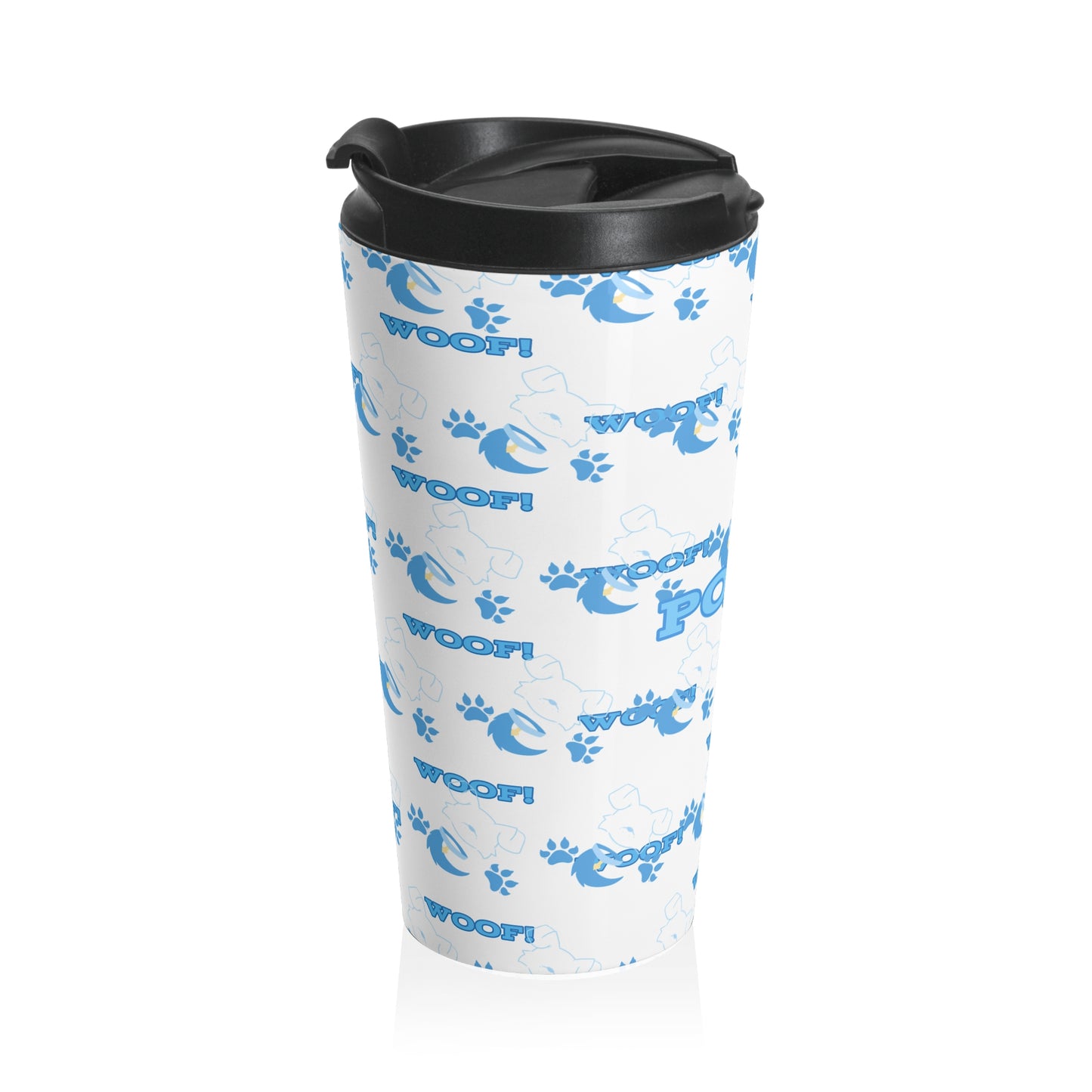 Woof Dogs World Stainless Steel Travel Mug by Kat Doody