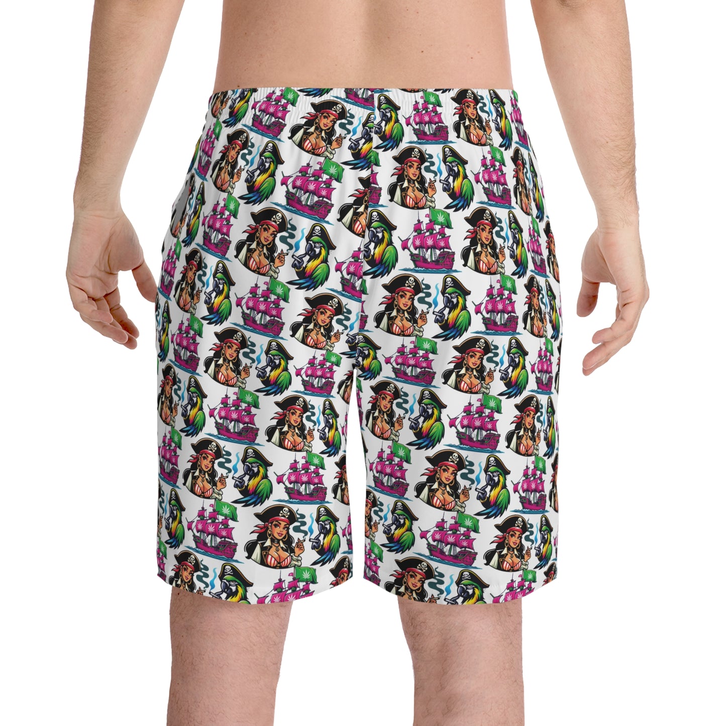 Kush Pirate Mens Elastic Beach Shorts