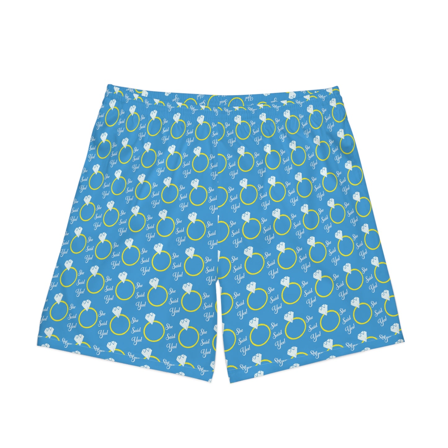 She Said Yes Engagement Elastic Beach Shorts