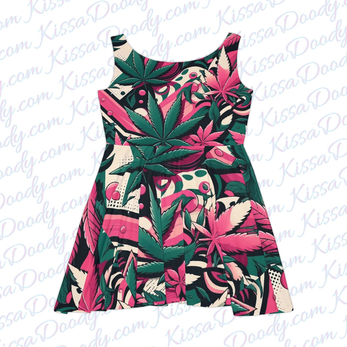 Dazey Leaf Cannabis Print Womens Dress