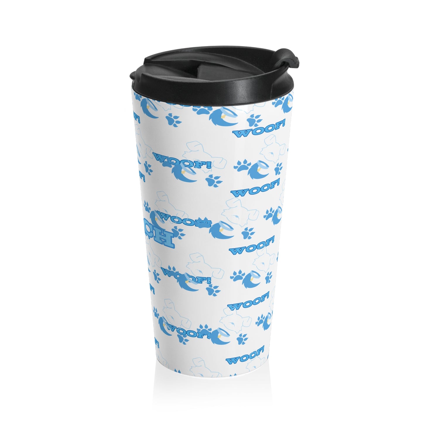 Woof Dogs World Stainless Steel Travel Mug by Kat Doody