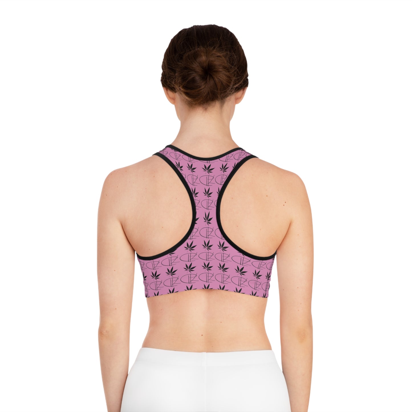 Pink Runtz Hemp Leaf Strain Collection Sports Bra for Women