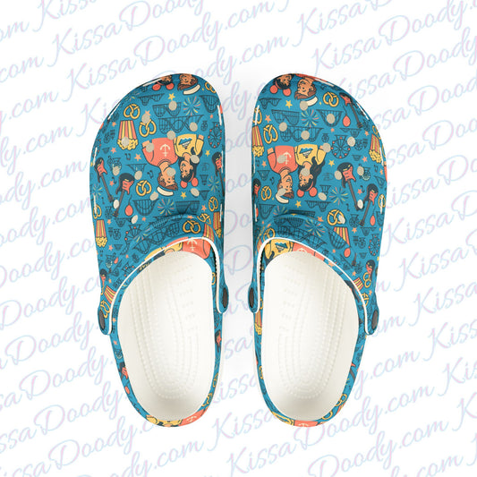 Epic Couple in PINK Doody Destination Theme Park Matching Unisex Men Women Stylish Rubber Clog Shoes (Matching Outfits SOLD SEPARATELY)