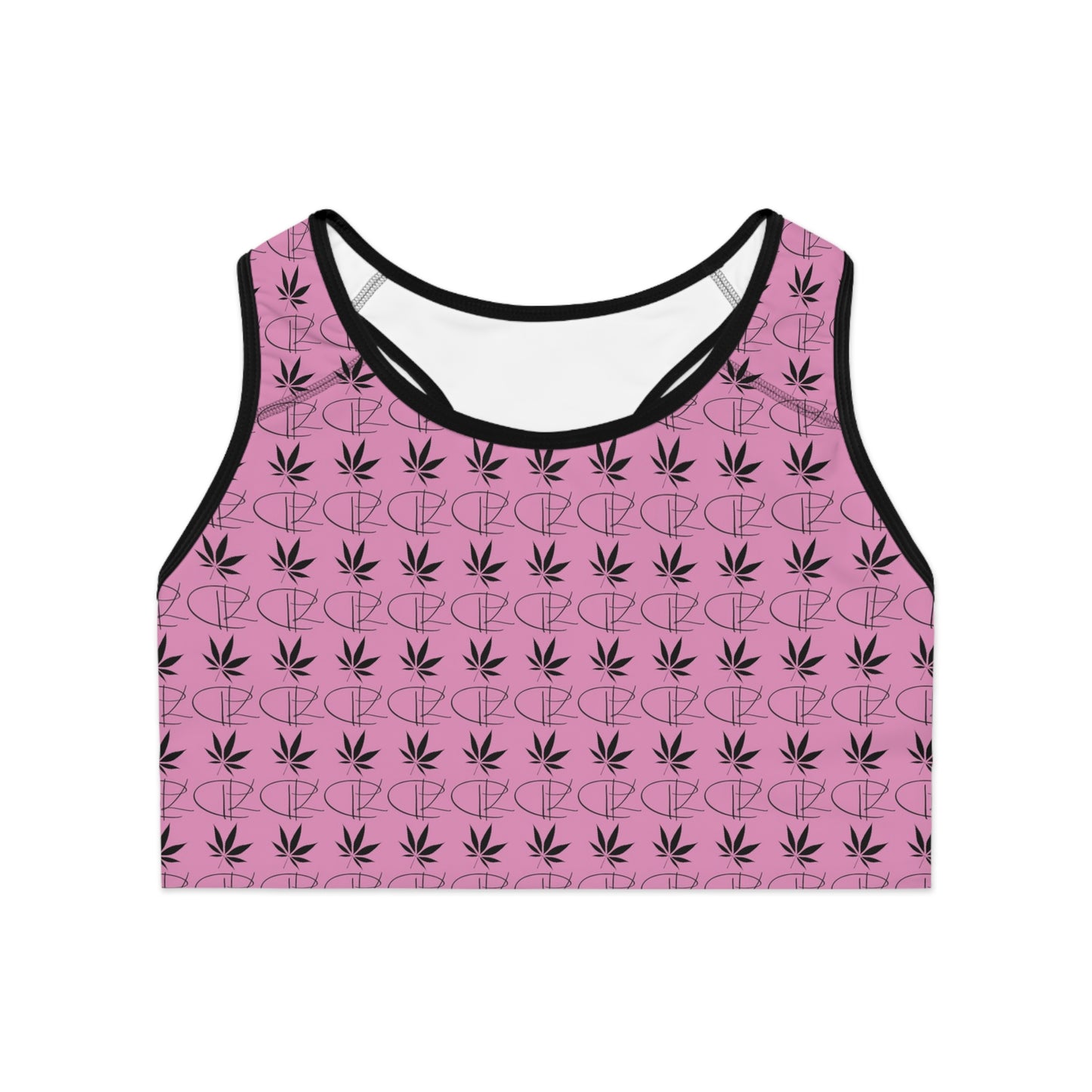 Pink Runtz Hemp Leaf Strain Collection Sports Bra for Women