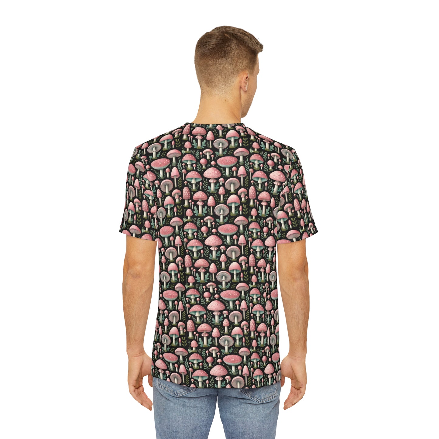 Pink Mushroom Men's Super Soft Polyester Tee