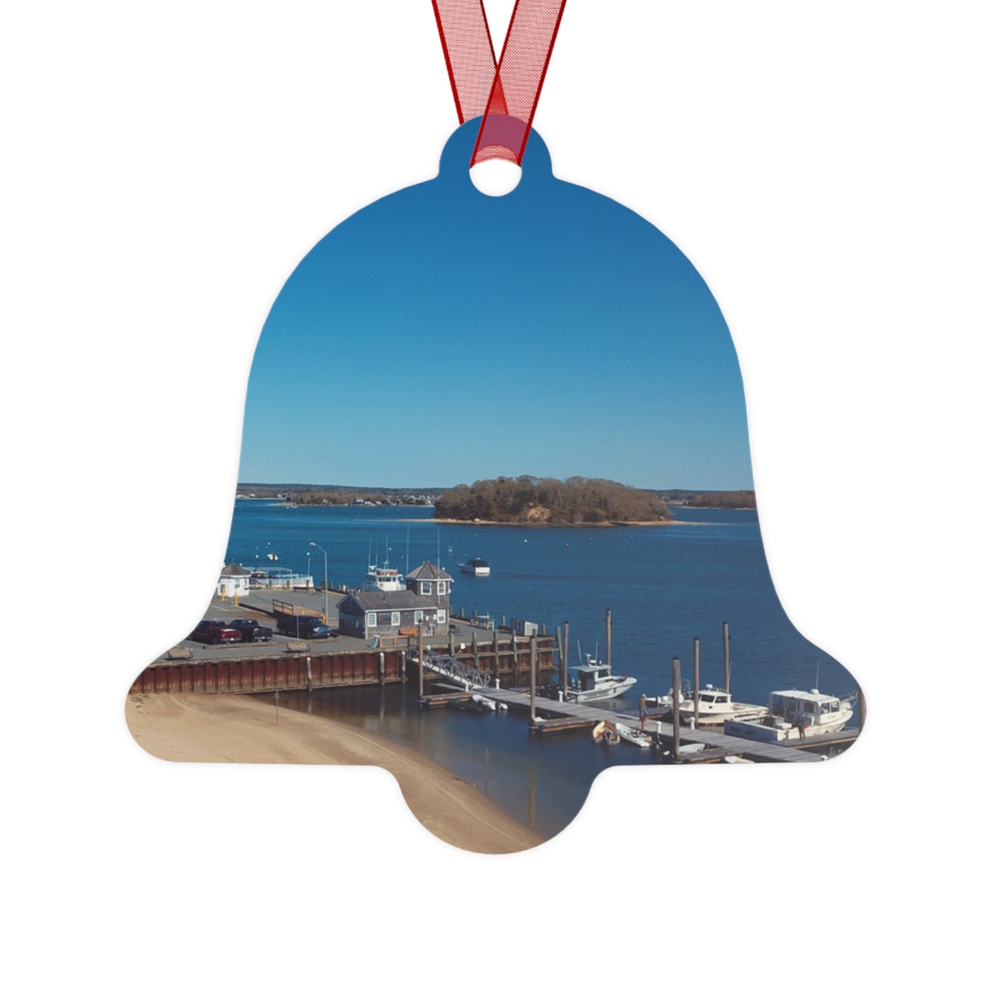 Onset Beach and Pier Cape Cod Mass Holiday Metal Ornament