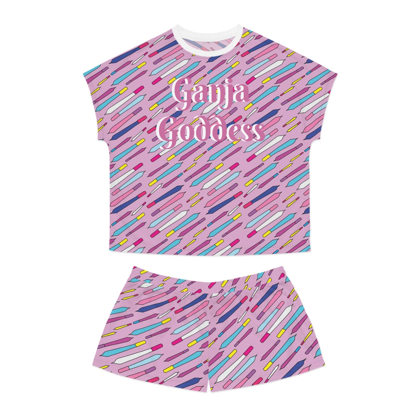 Ganja Goddess Joint Print Women's Short Pajama Set