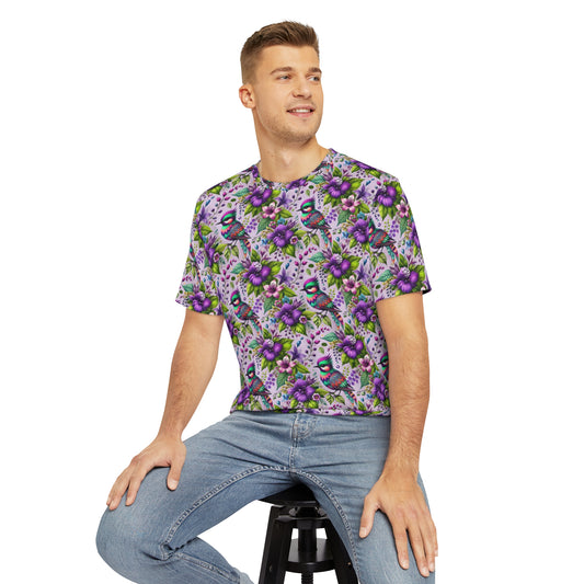 Mrs. Woodpecker Bird Print Super Soft Men's Polyester Tee