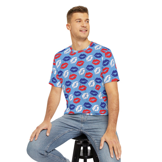 Kisses In America Mens Super Soft Polyester Tee