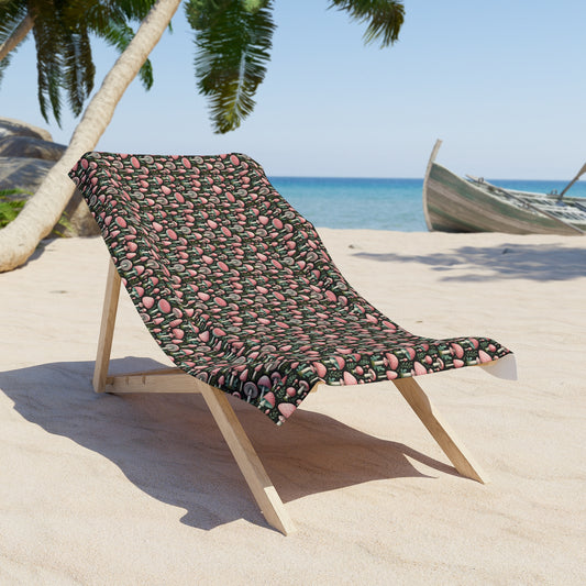 Pink Mushroom Beach Towel