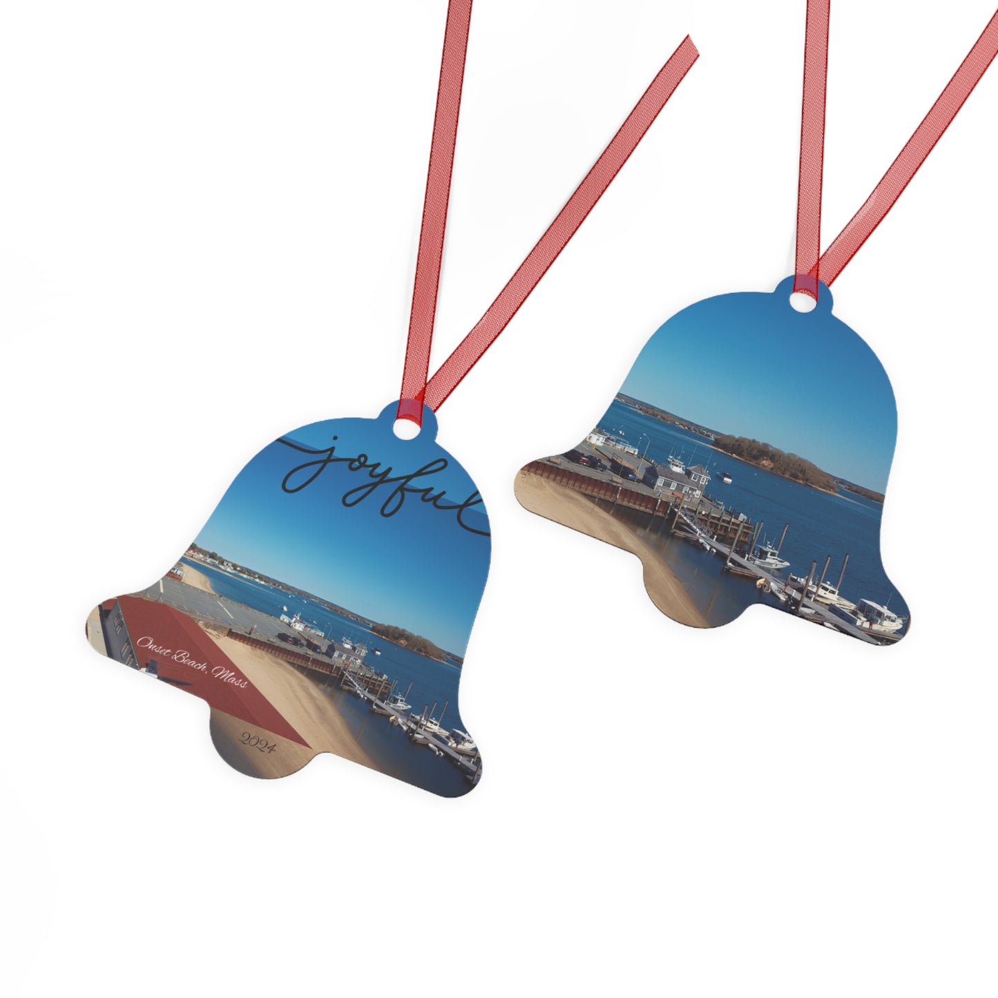 Onset Beach and Pier Cape Cod Mass Holiday Metal Ornament