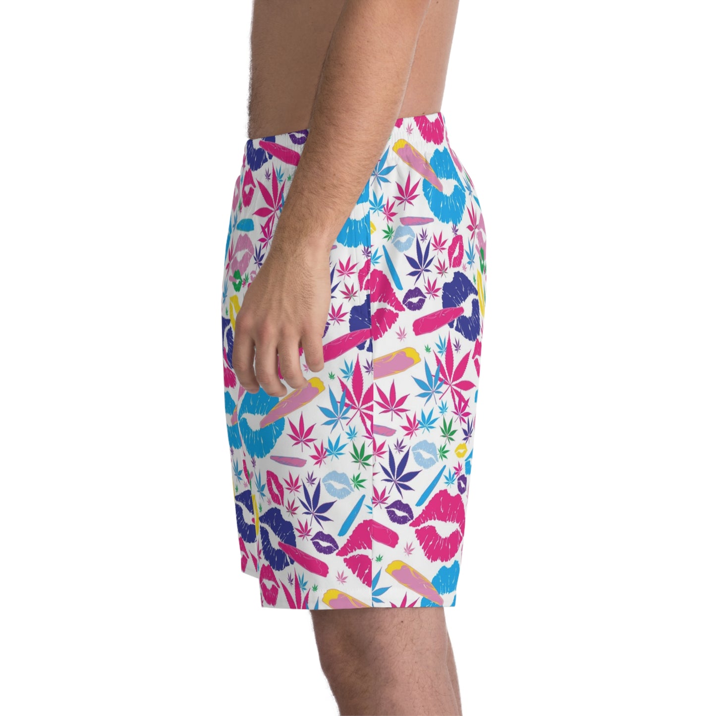 Smoke Queen White Widow Mens Elastic Beach Shorts