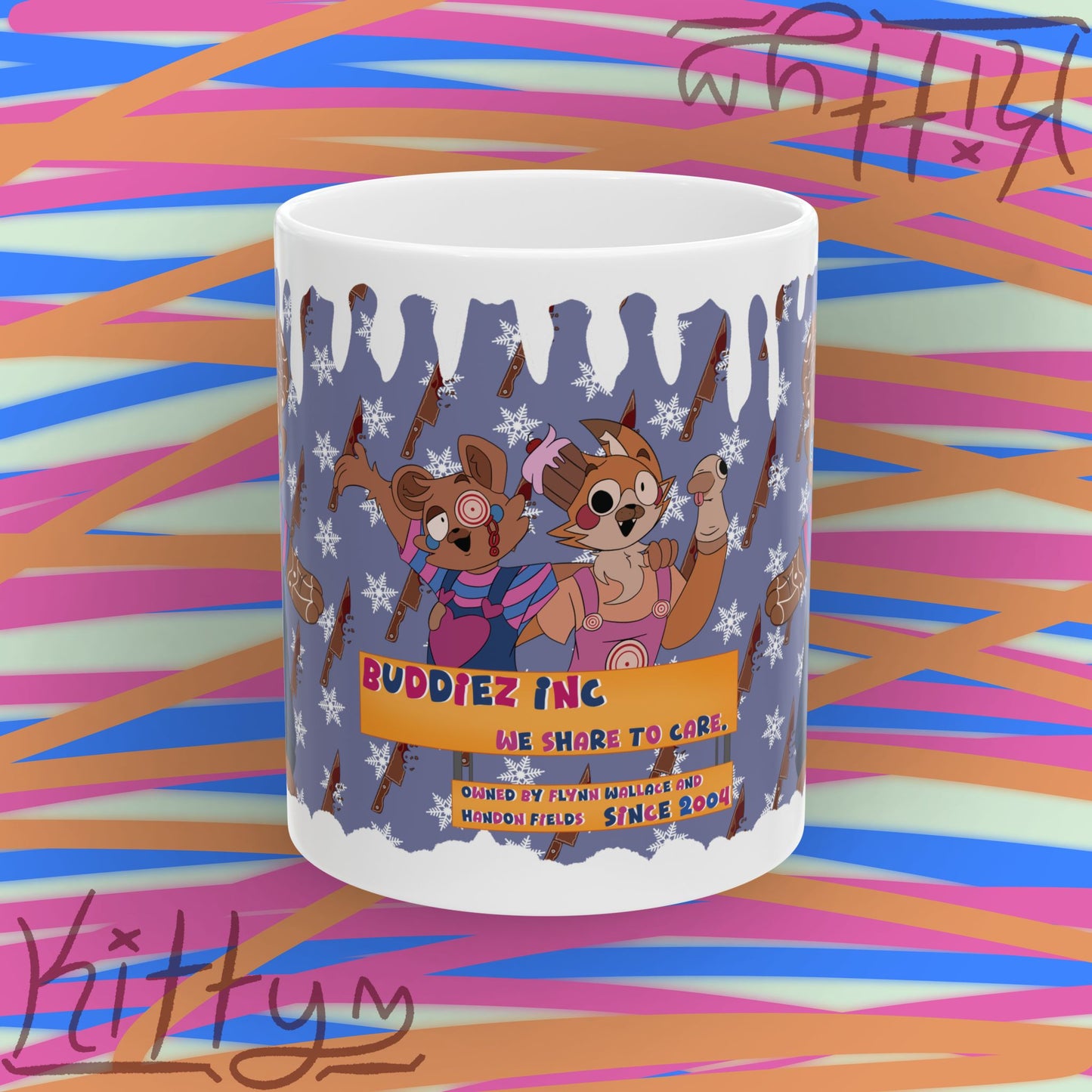 Buddies Inc. Ceramic Mug by Trina Doody