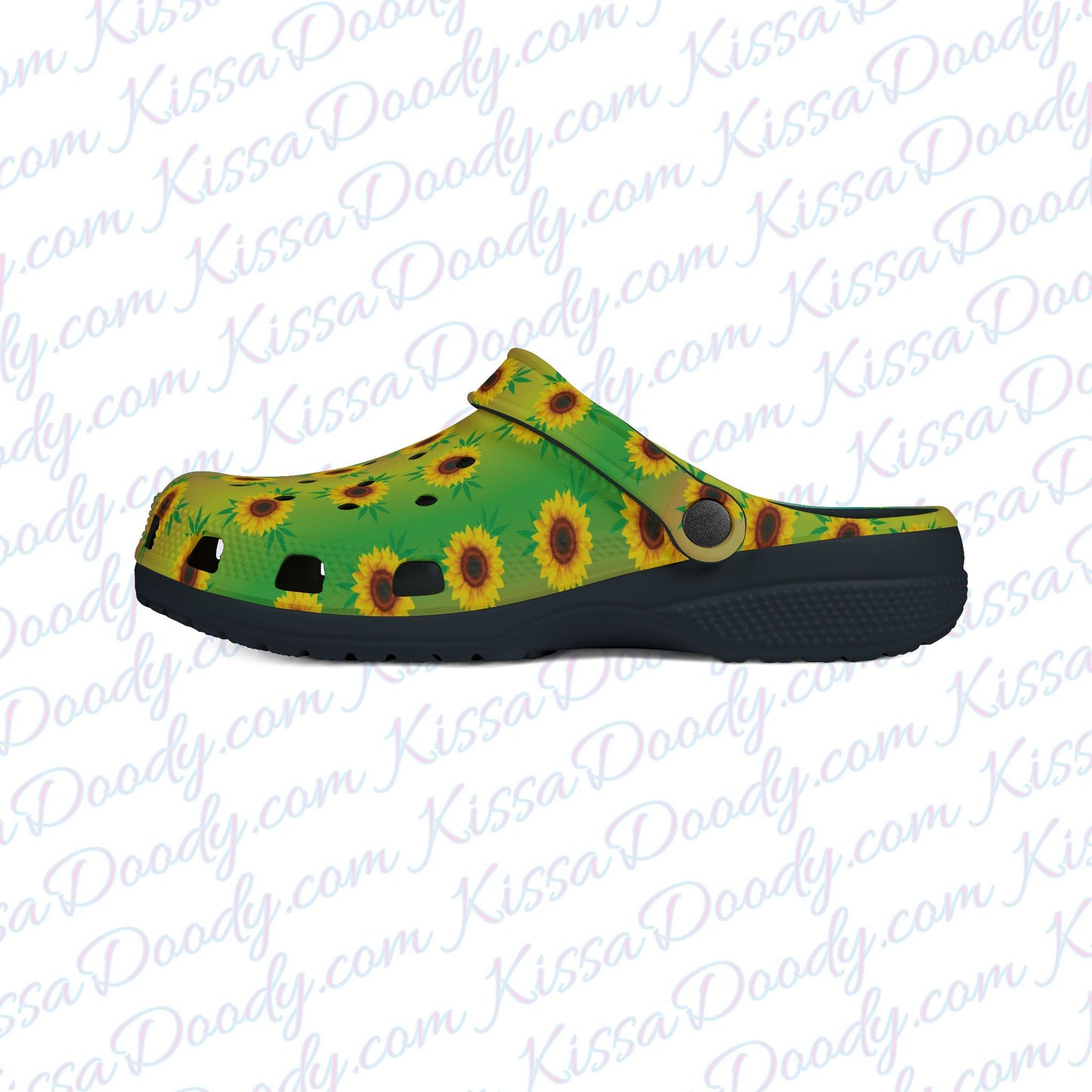 Sunflower Daze Hemp Leaf Rubber Clog Shoes