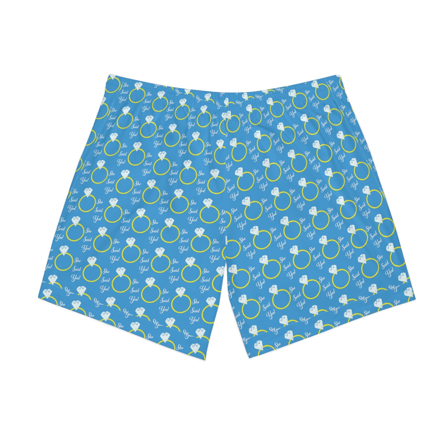 She Said Yes Engagement Elastic Beach Shorts