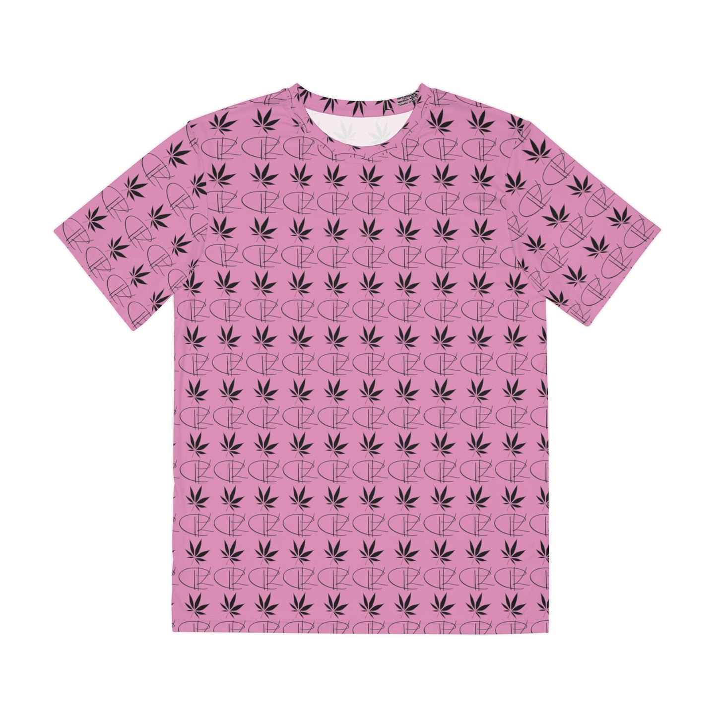 Pink Runtz Printed Mens Hemp Leaf Polyester Tee Shirt