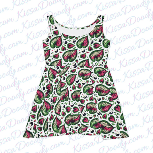 Ying-Yang Gardener Women's Leaf Print Dress